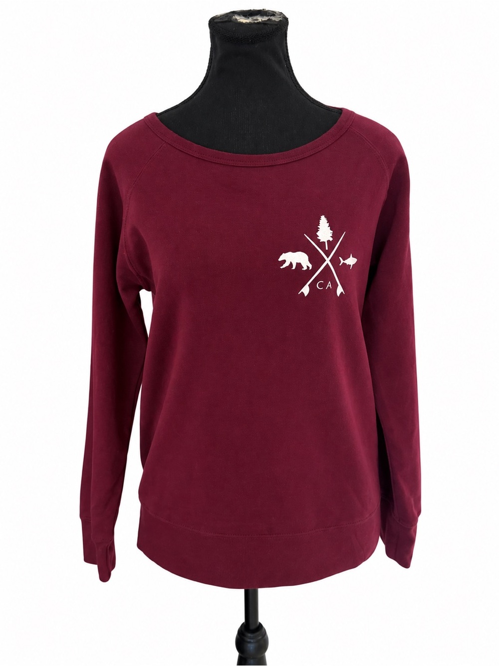 Santa Cruz Burgundy California Graphic Crewneck Sweatshirt Size Small